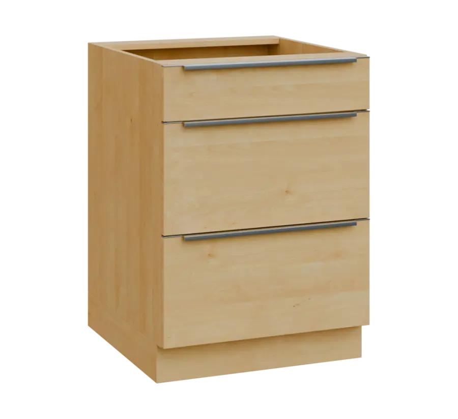 SIS - 6Z33 spodní skříňka, 3-zásuvková, 870x600x600, javor horský